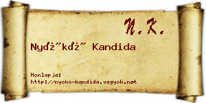 Nyókó Kandida névjegykártya